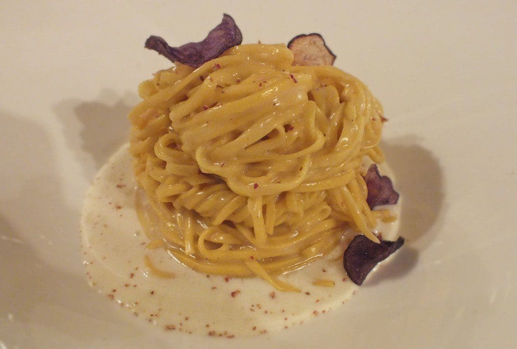 amuse bouche - truffled spaghetti