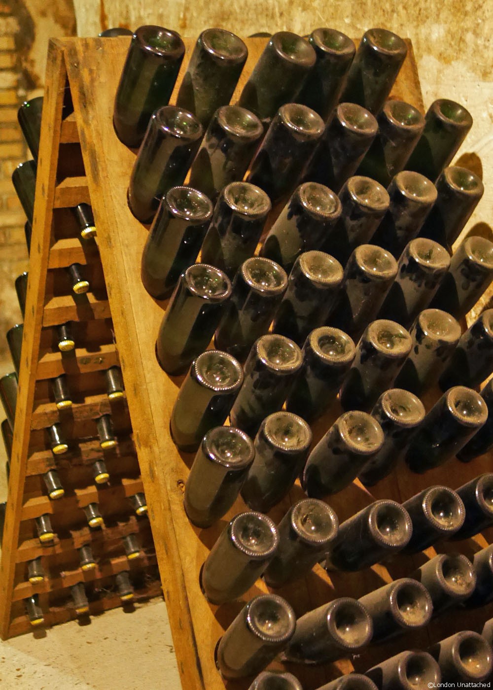 Mumm Bottles for hand turning Mumm Champagne Bottles for Riddling by hand