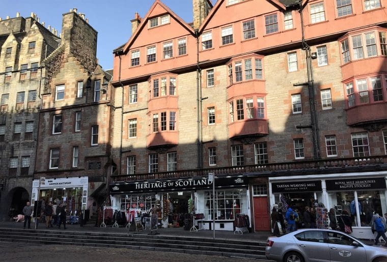 The Royal Mile Photo of shops on the Royal Mile