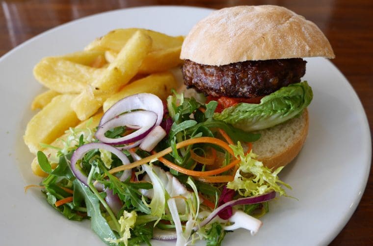 Venison Burger and Chips at Cowdray Venison Burger and Chips at Cowdray