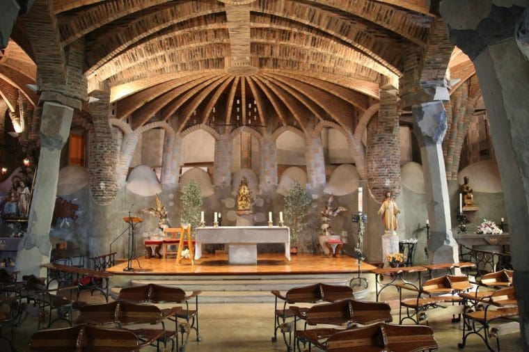 Colonia Guell Crypt Church inside Colonia Guell Crypt Church inside