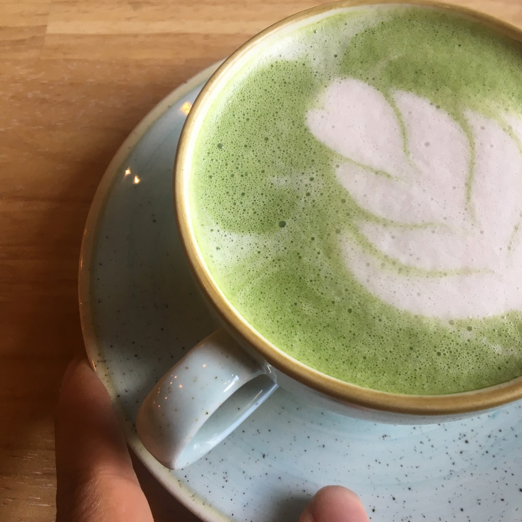 Matcha cappuccino, Madam Bakster, Ghent Matcha cappuccino, Madam Bakster, Ghent