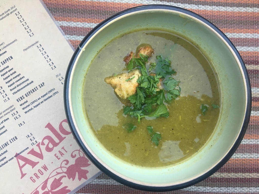 Courgette soup, Vegan food, Ghent, Avalon Garden Vegan food, Ghent, Avalon Garden, Courgette Soup