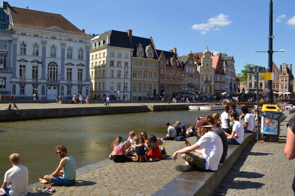 Ghent Belgium canal banks