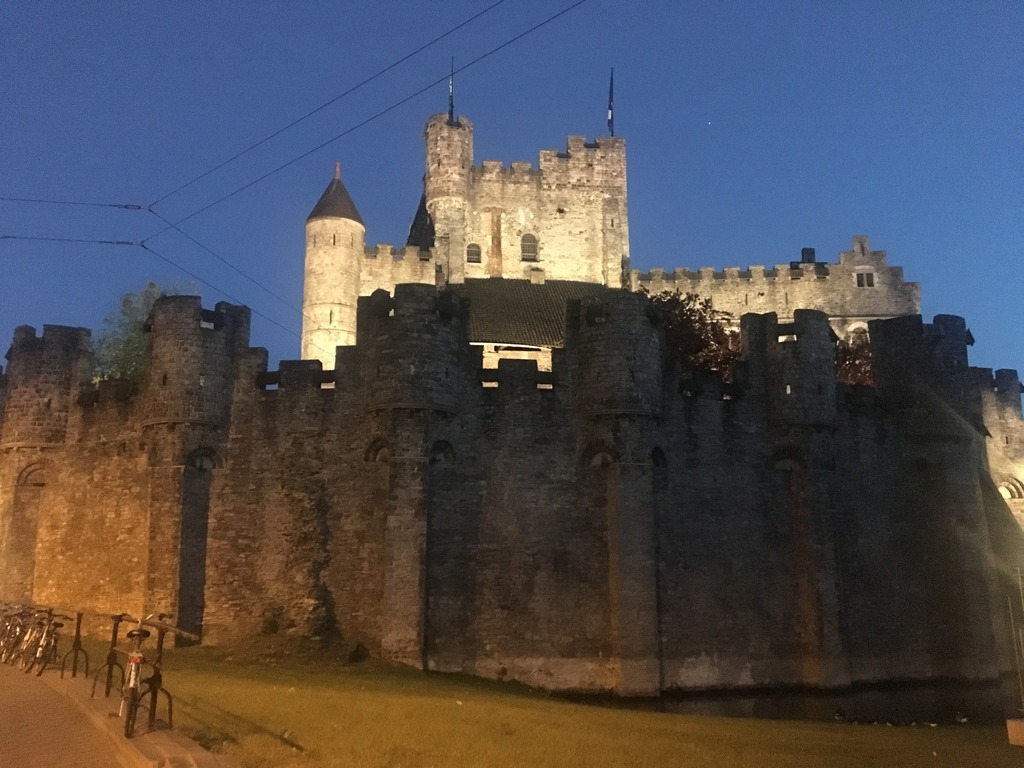 Ghent Belgium -The Castle of Counts of Flandersat night