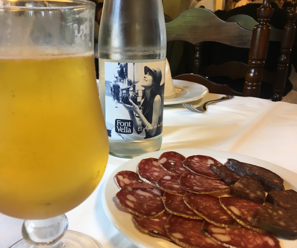 Beer and cured sauage at Fussimanya Beer and cured sauage at Fussimanya