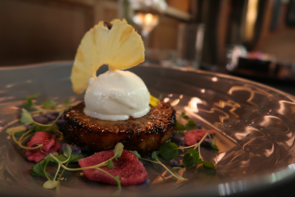 Caramelised roasted pineapple with a yoghurt sorbet Caramelised roasted pineapple with a yoghurt sorbet