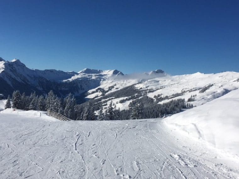 Early morning, empty piste Saalbach Austria Saalbach Austria a perfect ski day