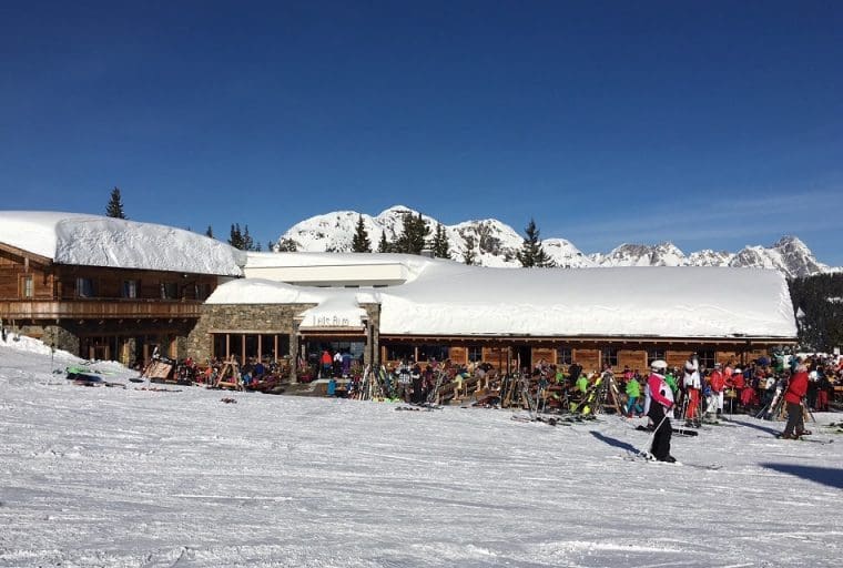 Luis Alm on a bluebird day Saalbach Austria Luis Alm Saalbach Austria - ski in Saalbach
