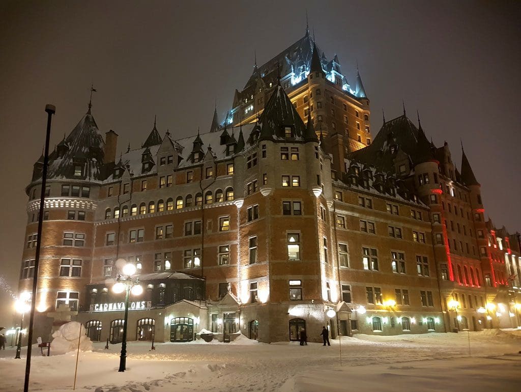 Quebec City Government Building at Night