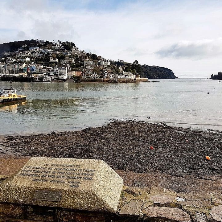 Plaque commemorating Pilgrim Fathers Dartmouth