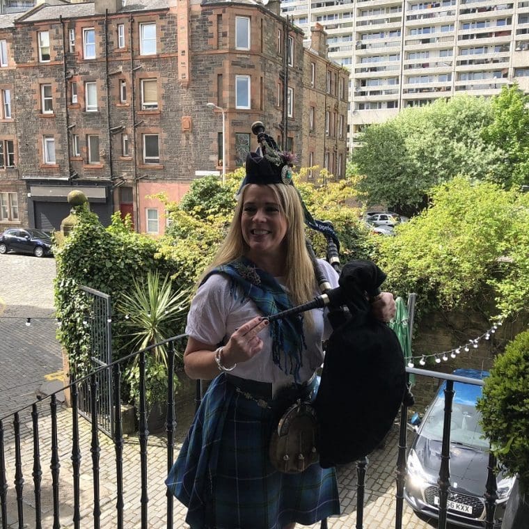 Lousie Marshall National Piper Edinburgh Louise Marshall National Piper at The Malt Whisky Society Edinburgh