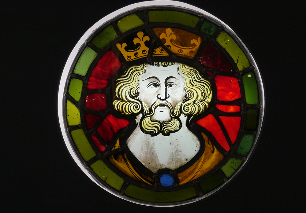 King - 13th Century Stained Glass Window Yorkshire Museum