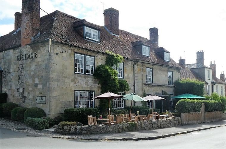 The Lamb exterior The Lamb Country Hotel and Pub in Hindon Wiltshire