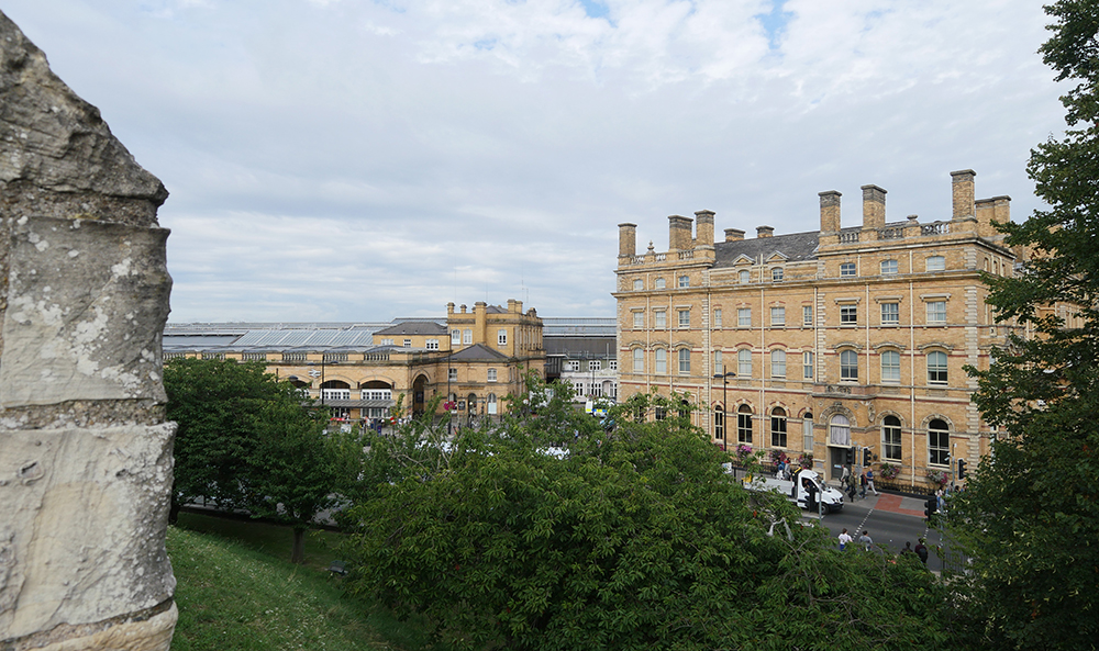 York Station and Principal Hotel from the City Walls