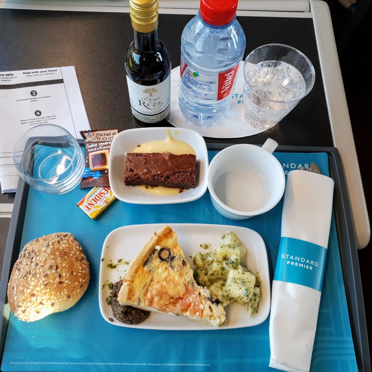 Eurostar Standard Premier dinner- travelling from London to Rotterdam by Eurostar