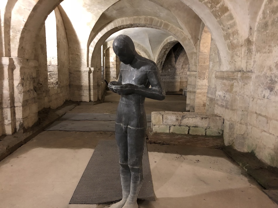 Sound II by Antony Gormley the crypt Winchester Cathedral Winchester Hampshire