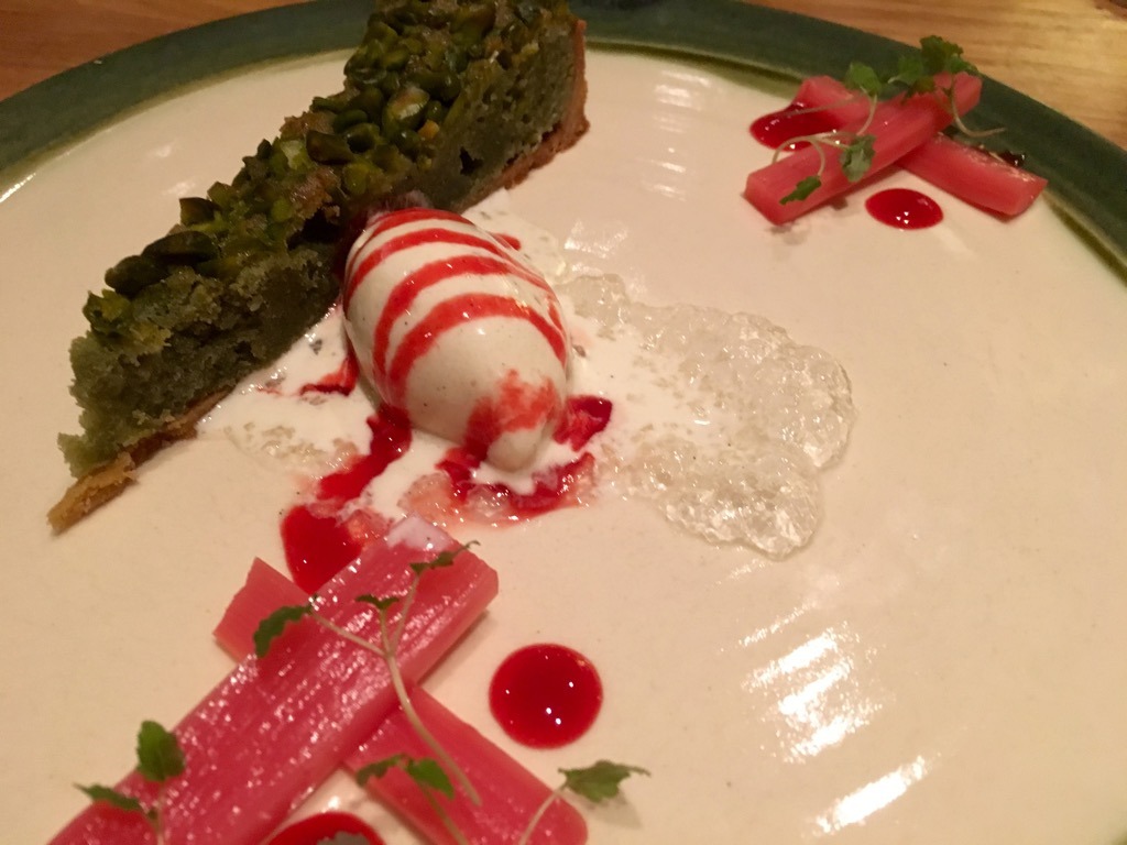 The Olive tree rhubarb dessert
