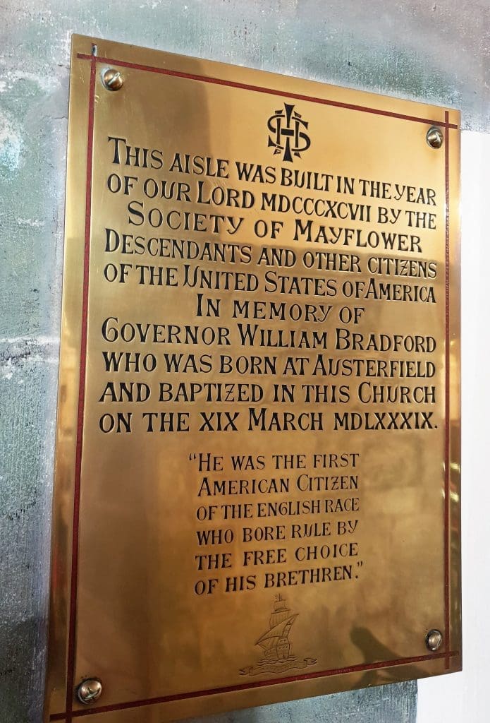 Mayflower plaque, St Helena's, Austerfield