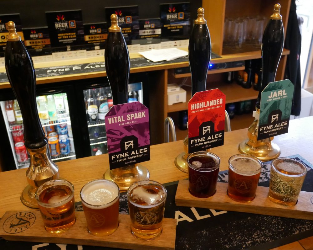 Stonefield Castle - Fyne Ales flight of beer