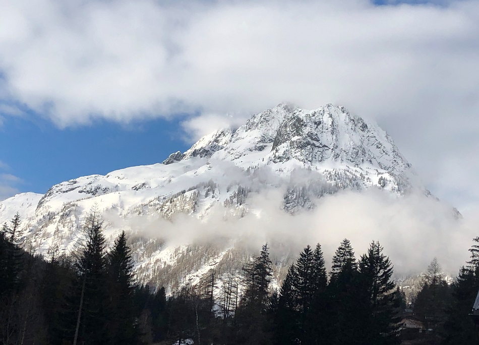 Mountain in the snow Vallorcine Chamonix Mont-Blanc France
