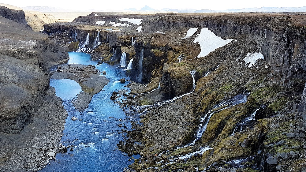 waterfall in Iceland's highlands