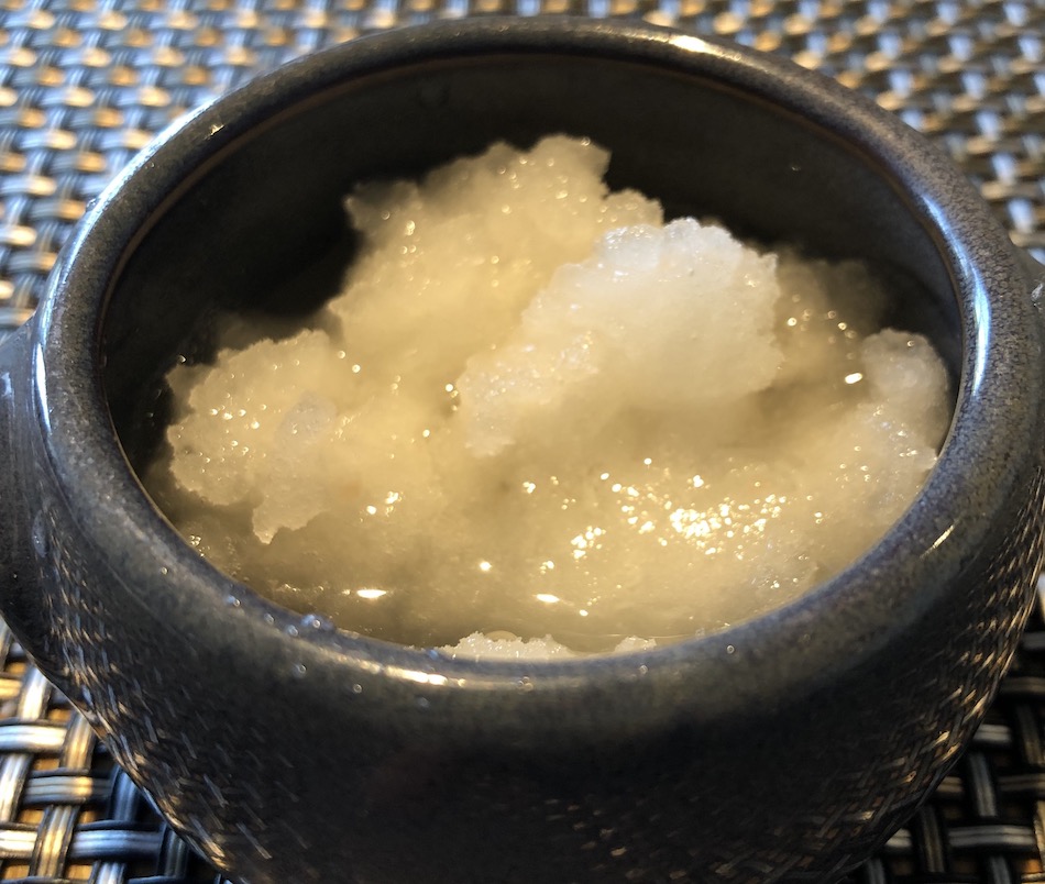 Grapefruit gin and tonic sorbet Old Quay House restaurant