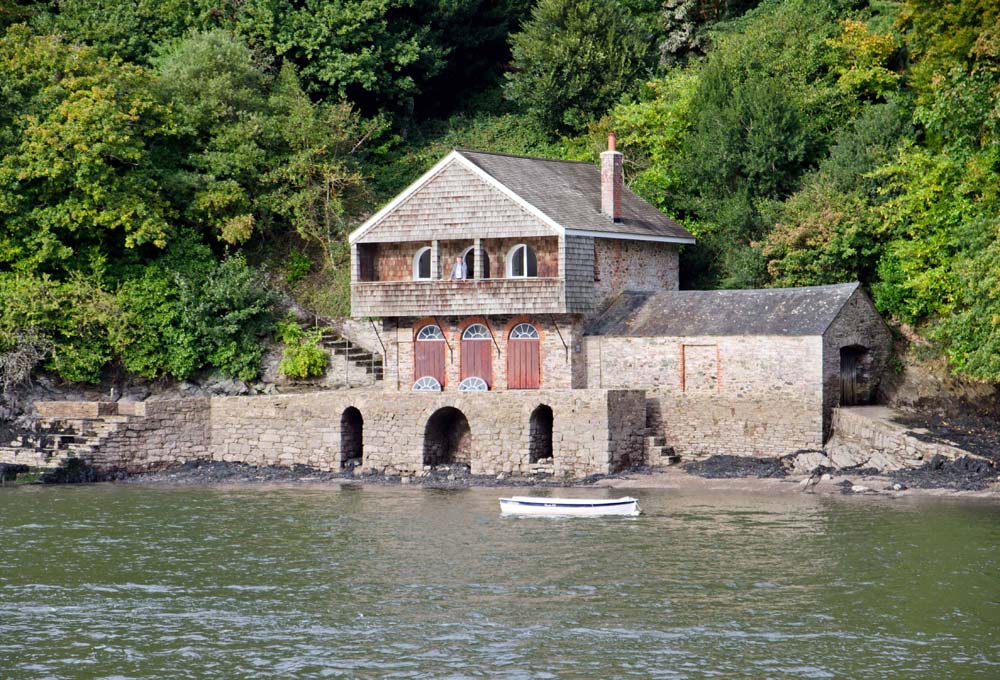 Greenway boathouse from the River Dart - copyright Alex Graeme, Unique Devon Tours