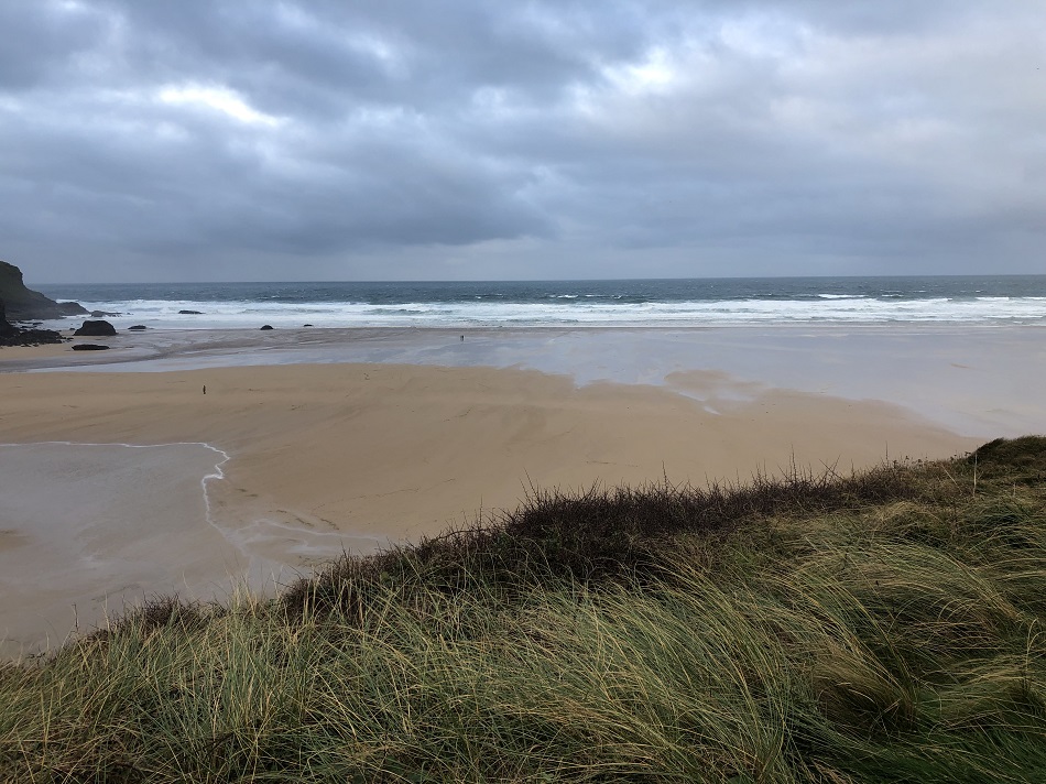 View of Morgan Porth beach from the coastpath