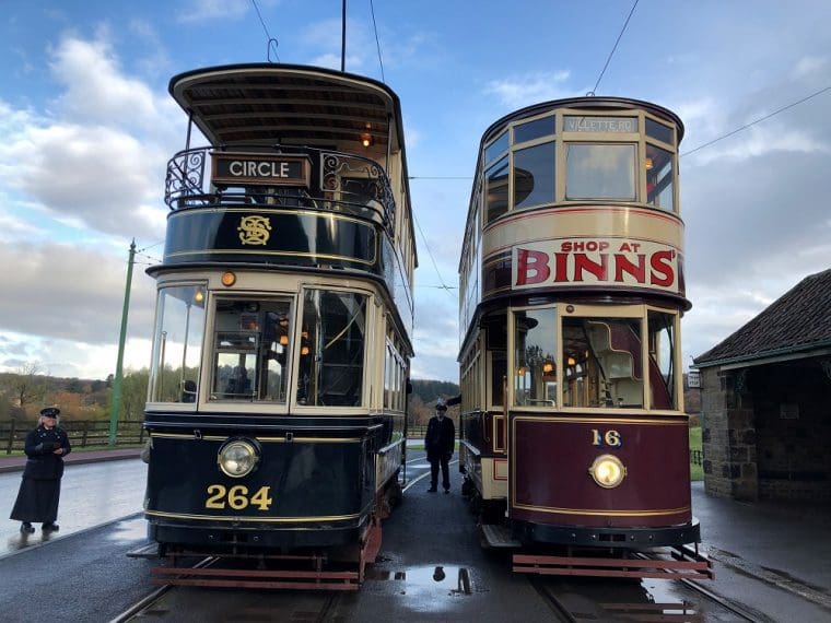 Trams at Beamish open air museum