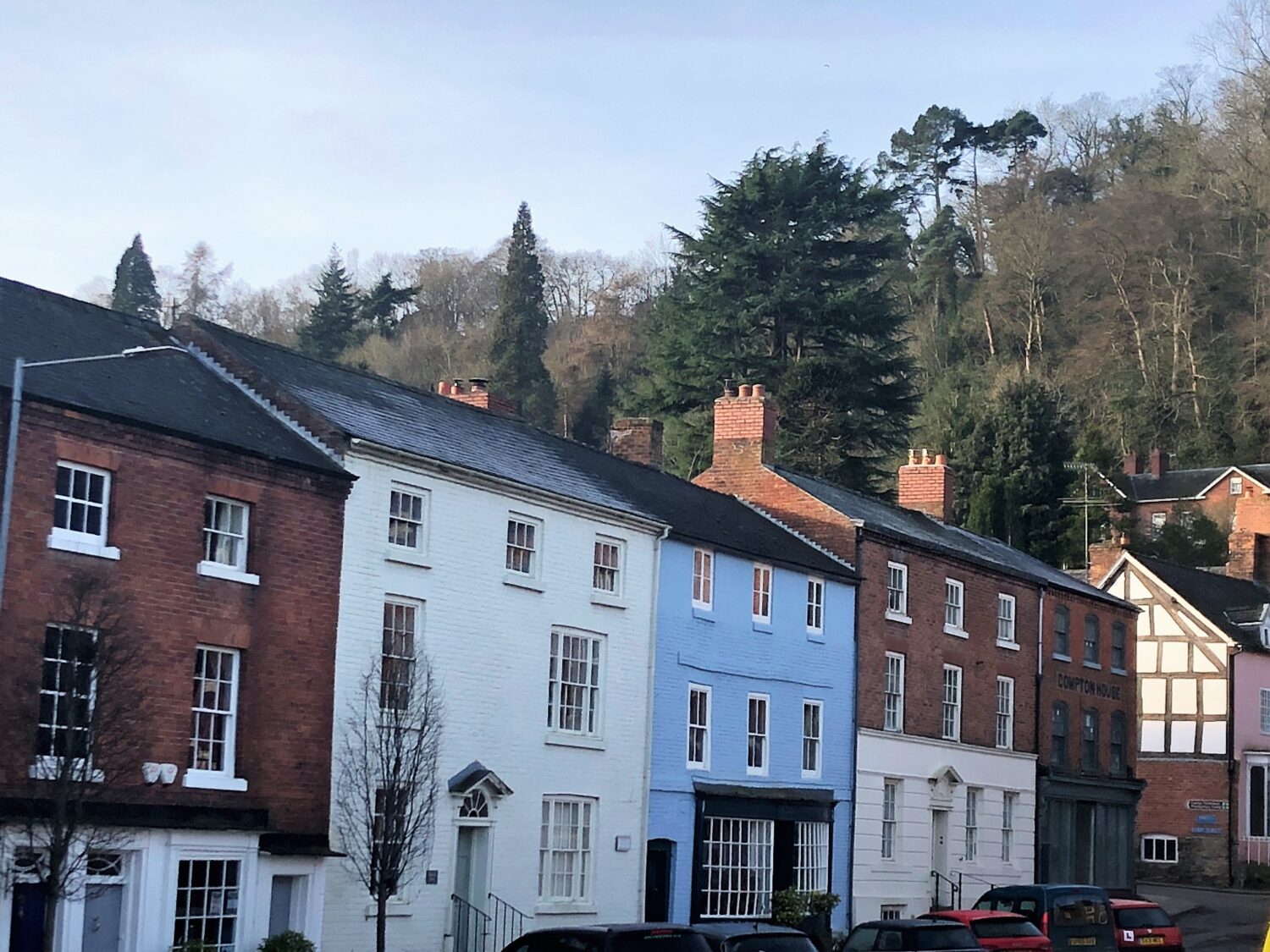 colourful houses in Montgomery Wales