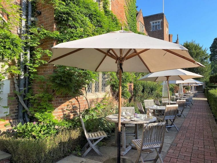 The terrace at Great Fosters