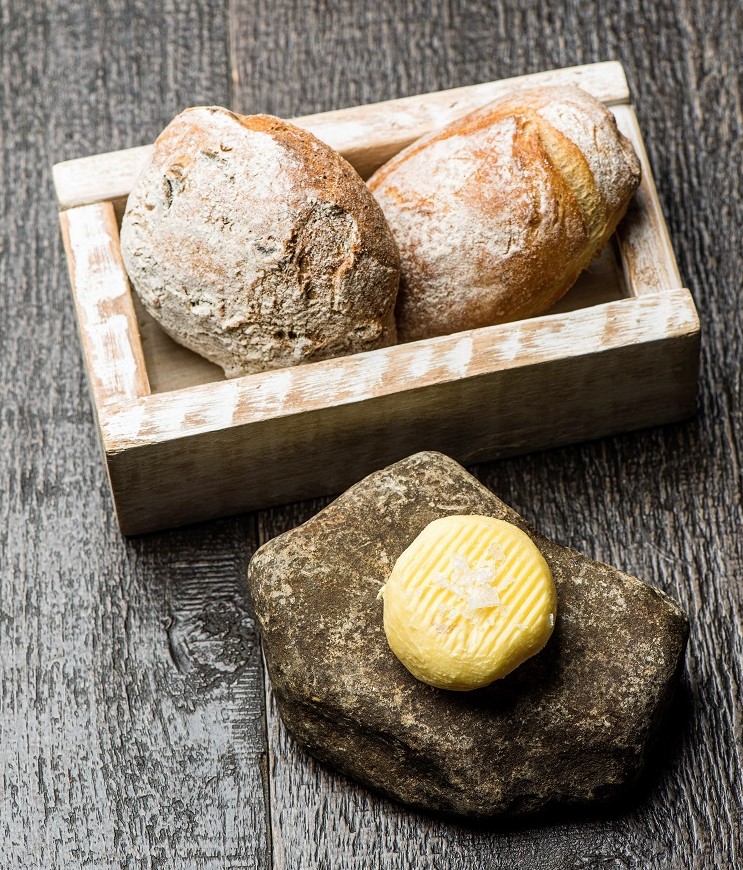 Fresh bread and homemade butter at the Black Bull Sedbergh
