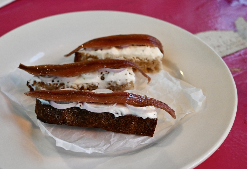 Barletta anchovies on toast
