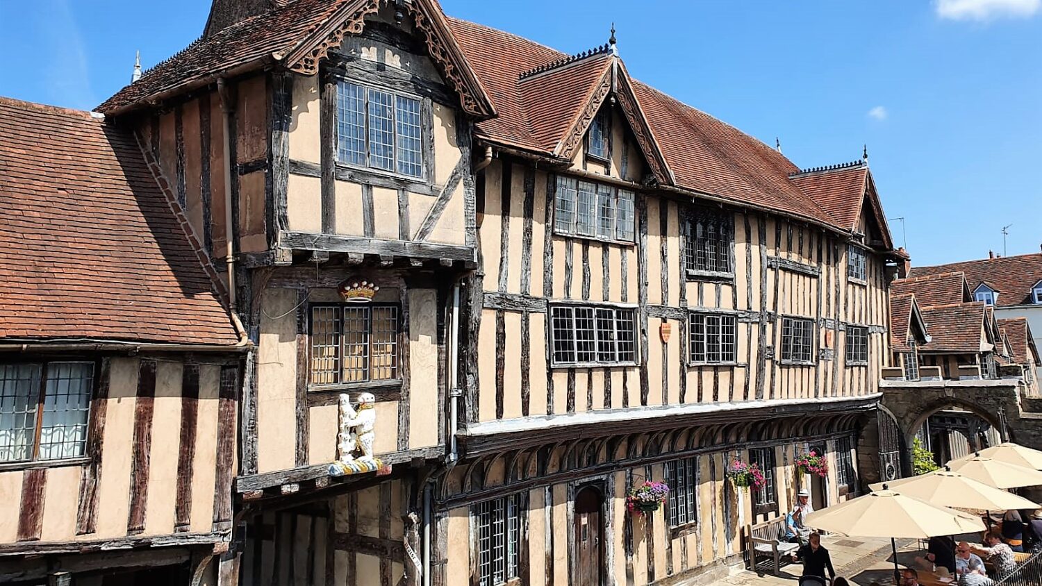 Front and terrace of Lord Leycester Hospital Warwick