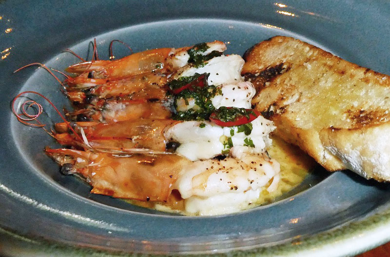 Grilled Tiger Prawns at the Crowne Plaza