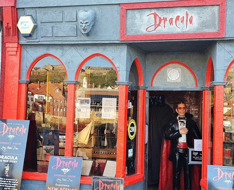 Shop front of the Dracula Experience in Whitby