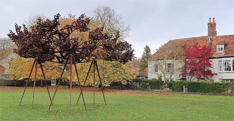 Modern art in the Cathedral Close Salisbury