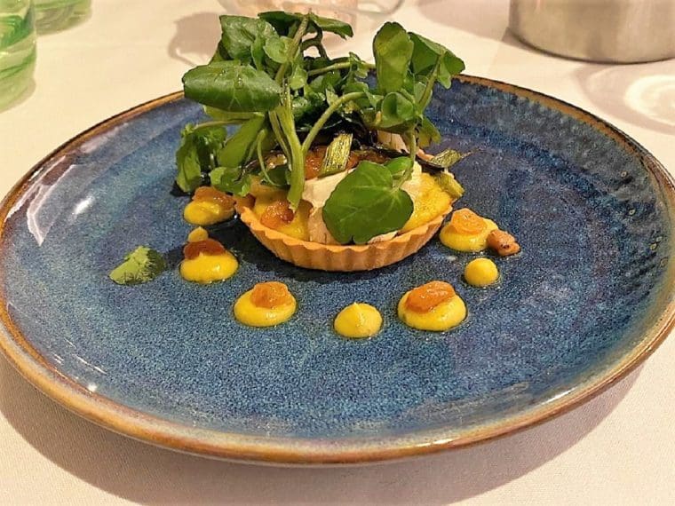 Goats cheese tart at Raithwaite Sandsend