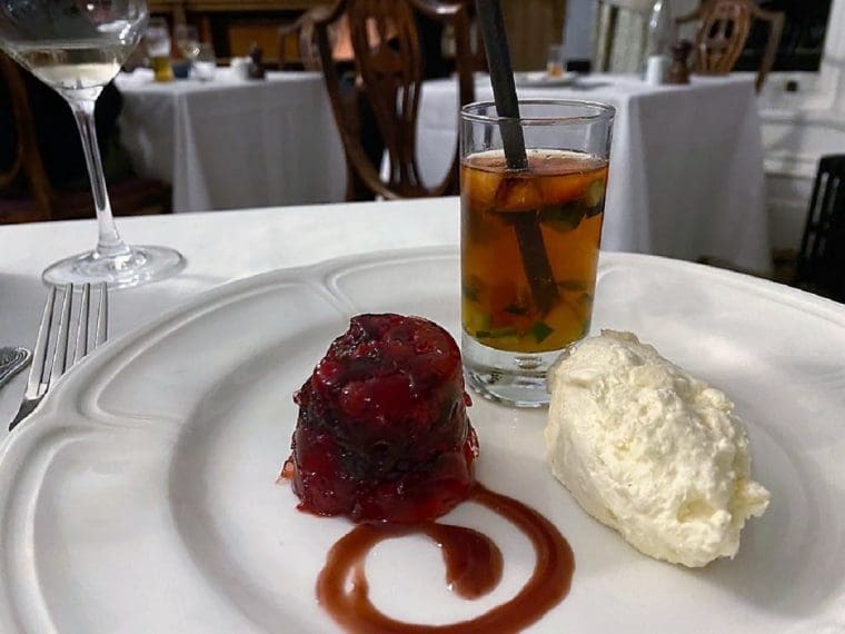 Dessert on a plate at Wrea Head Hall Hotel