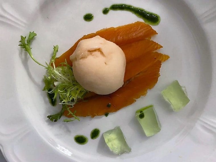 Picture of a salmon starter at Wrea Head Hall Hotel