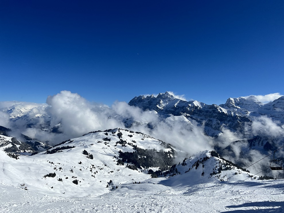 Mountain view on the way to Morgins, Switzerland