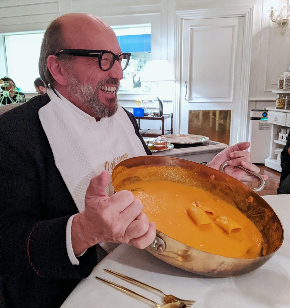 maurizio Zanella enjoying his pasta