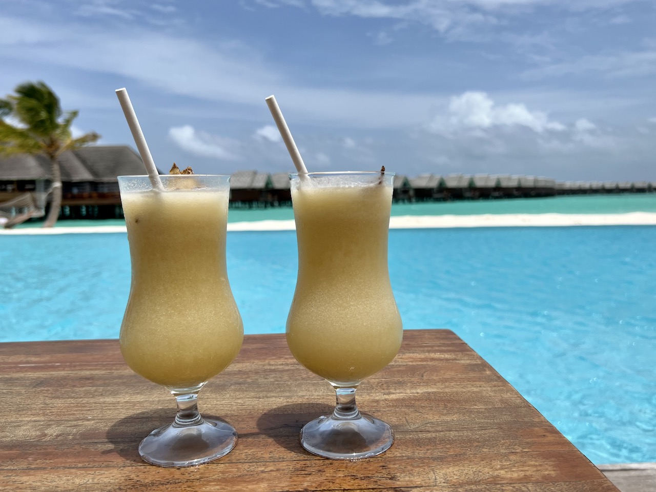Pina Coladas by the pool Maldives
