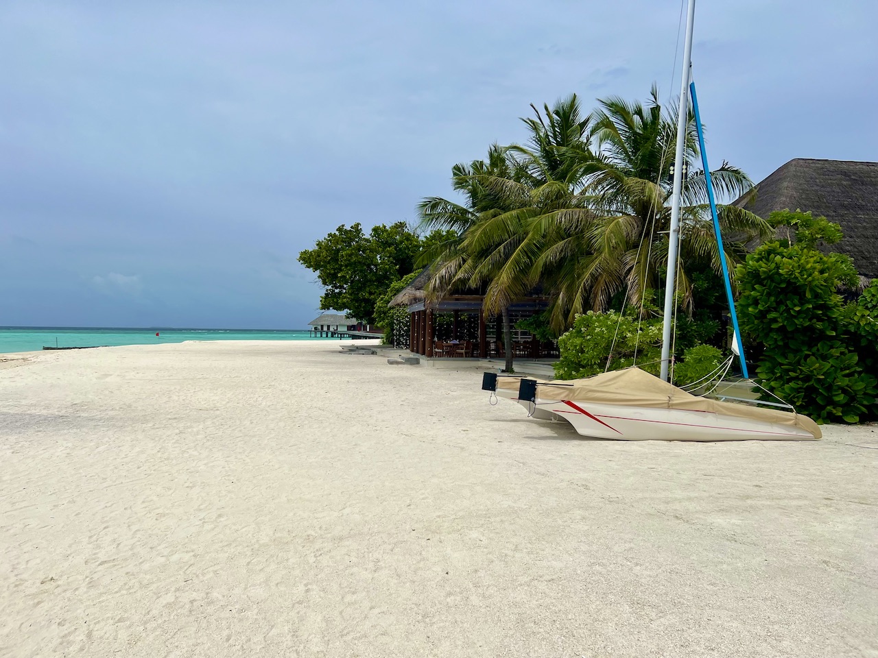 Lovely white sandy beach Aarah Maldives