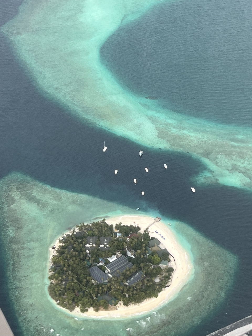 View from the sea plane of the Maldives
