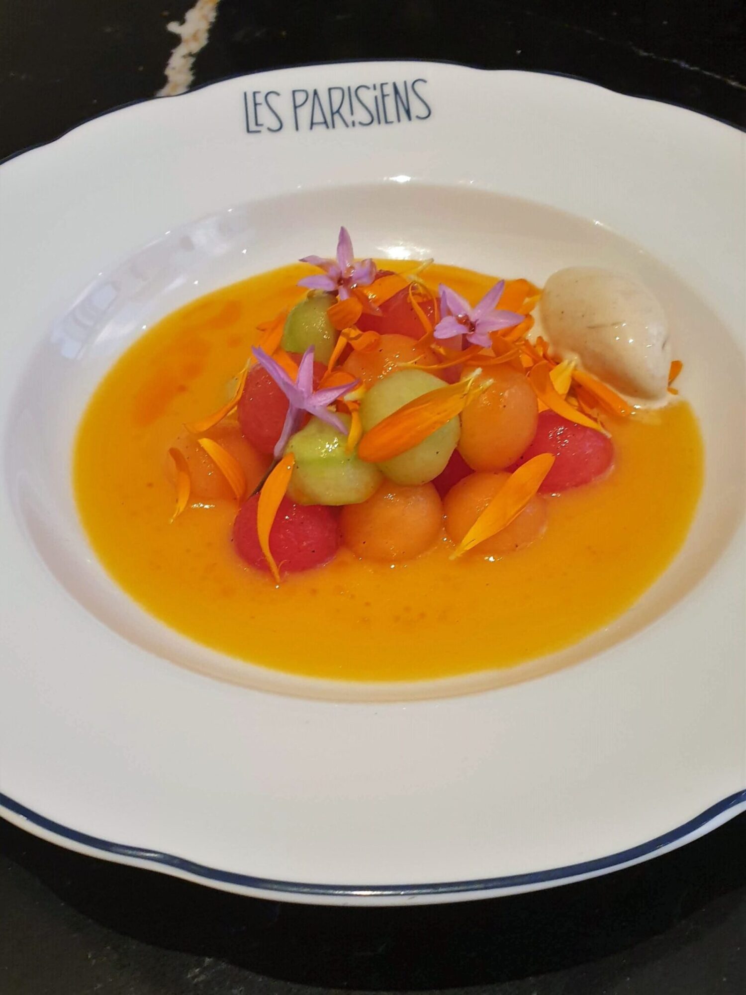 Les Parisiens melon gazpacho