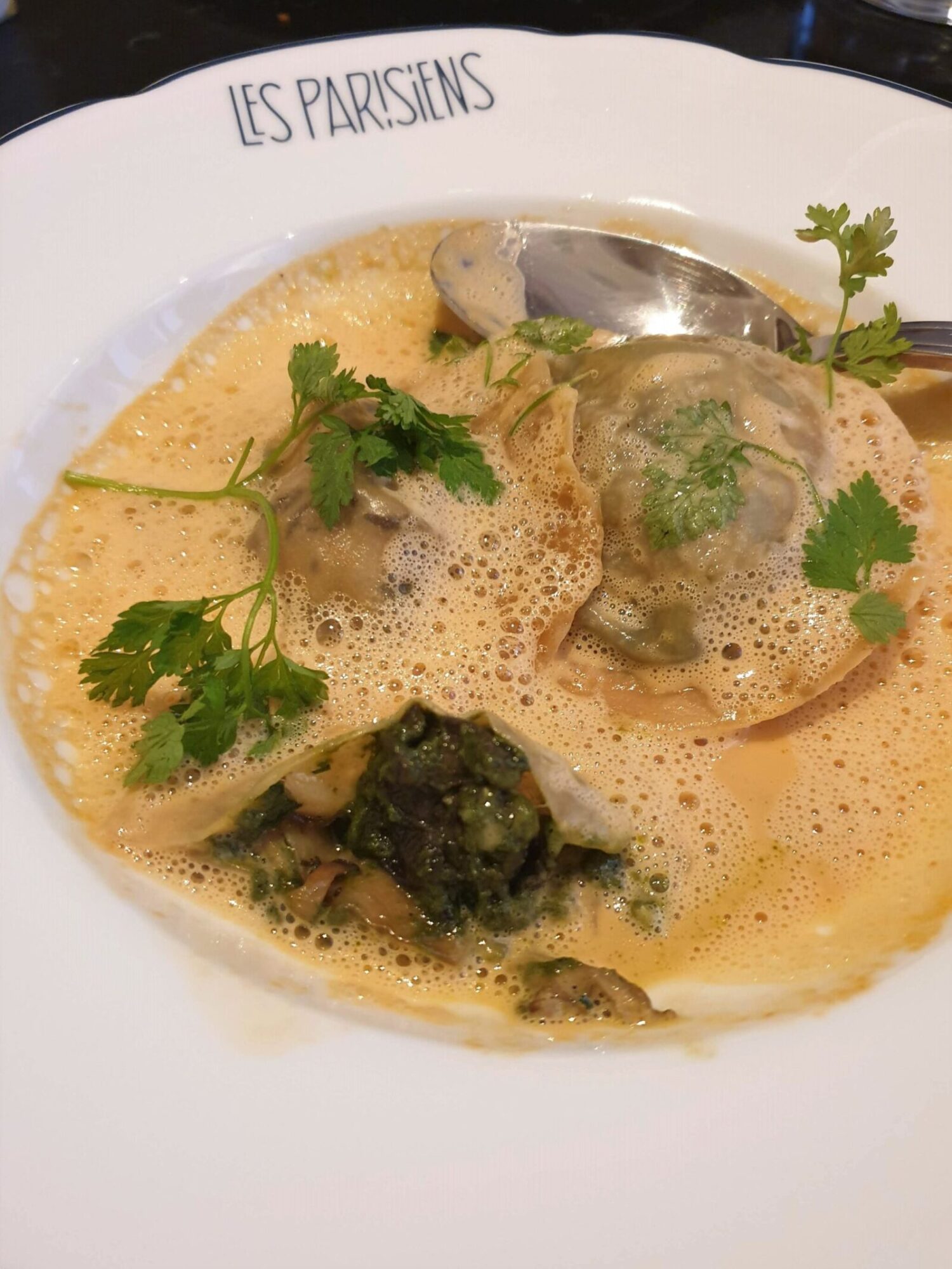 Les Parisiens snail ravioli