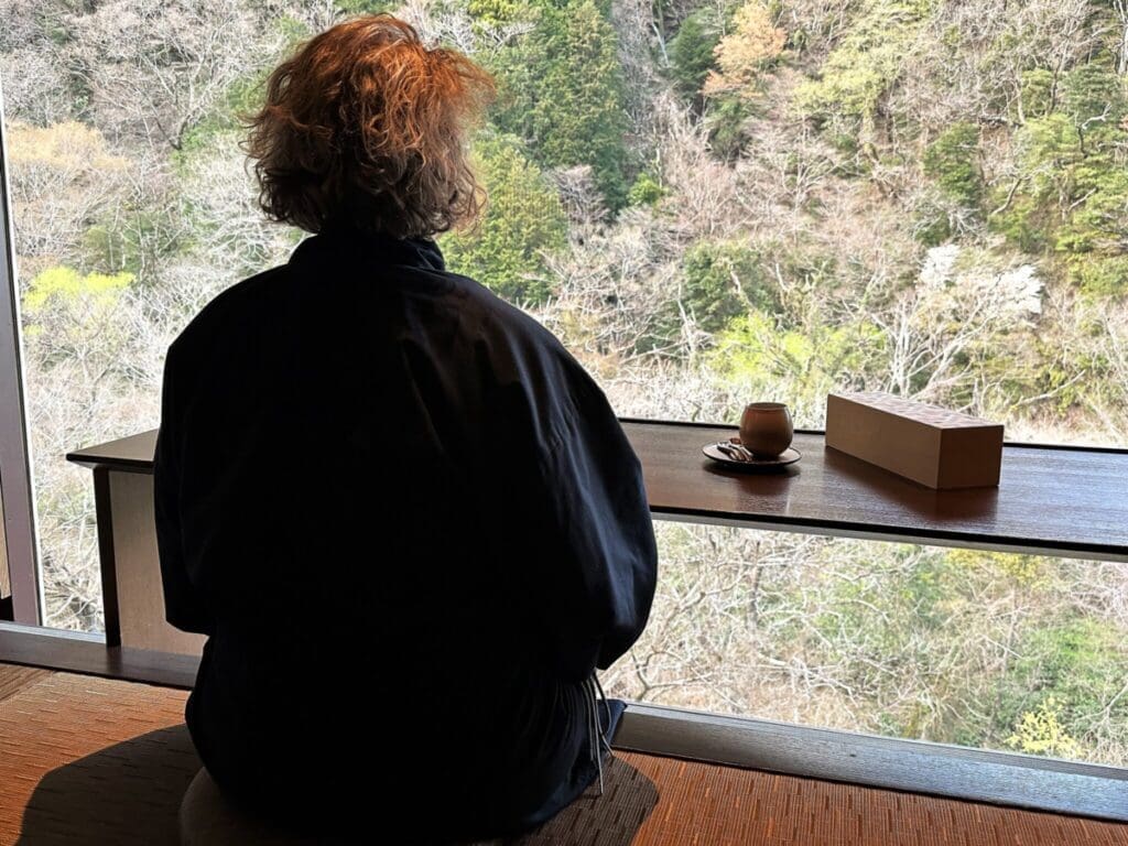 Hoshino Resorts KAI Hakone guest room view of forest
