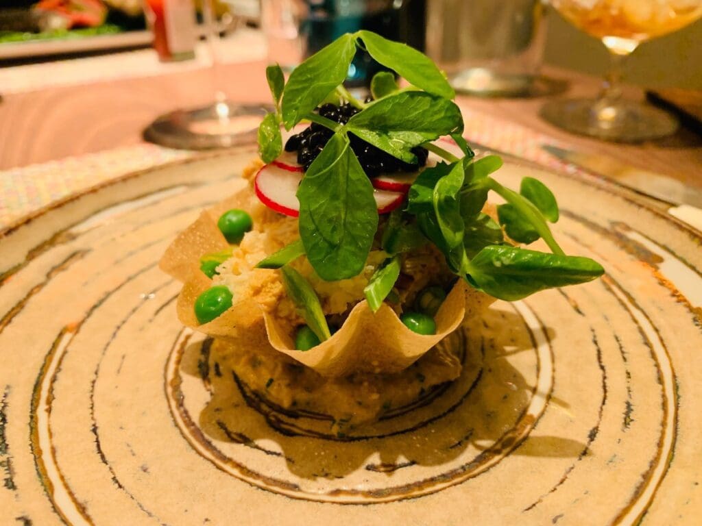 The Crown and Castle crab tart
